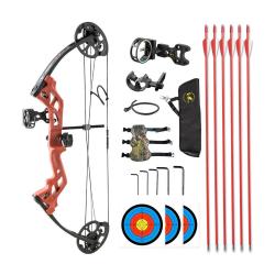 Arc &agrave; poulies Topoint M3 pour enfants LH Rouge 17 - 27 in 10-30 lbs 26"