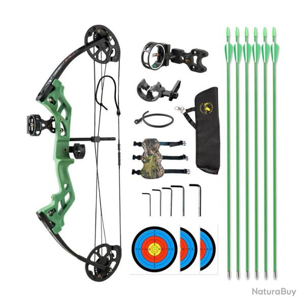 Arc � poulies Topoint M3 pour enfants Vert LH 17 - 27 in 10-30 lbs 26"