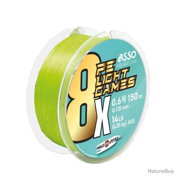 Asso Tresse 8xPE L.G 150 m Fluo Green 0.165