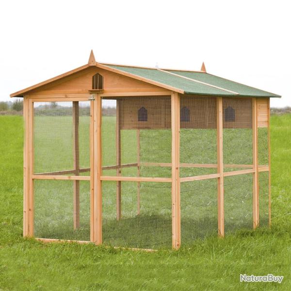 Pigeonnier bois 3 cases avec voli�re galvanis�e - 130 x 160 cm