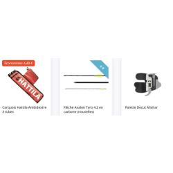 Pack carquois débutant Gengis X Hattila 1 plume bleue 2 plumes blanches