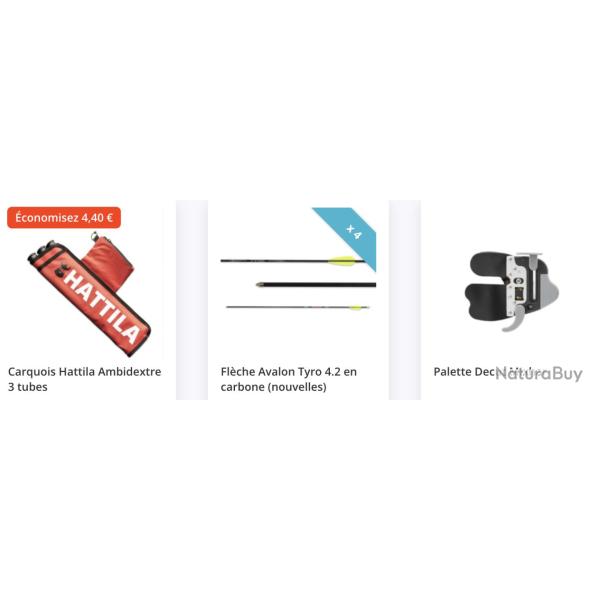 Pack carquois d�butant Gengis X Hattila 1 plume blanche 2 plumes oranges