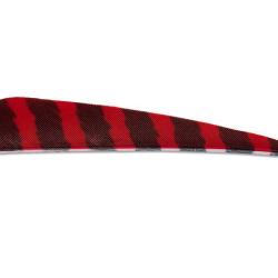 Lot de 24 plumes rondes Skylon 4 pouces RW &agrave; rayures Barred red