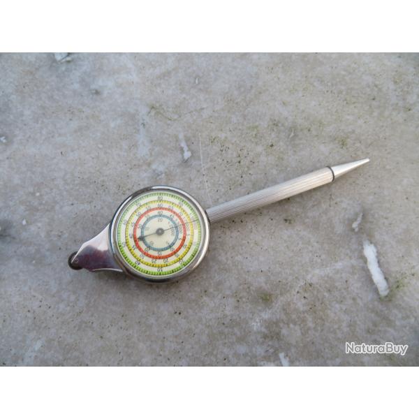 Ancien Curvim�tre avec boussole mesure de distances sur cartes tenant compte des �chelles(Vers 1950)
