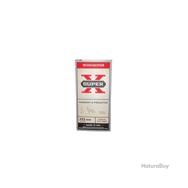 LOT DE 80 MUNITIONS WINCHESTER SUPER X CAL 222 REM 50GR PSP