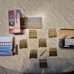 Lot de cartouches calibre 222 Remington