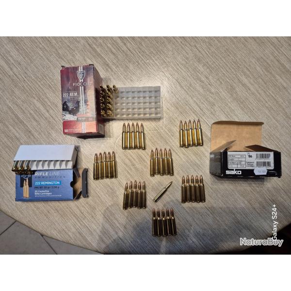 Lot de cartouches calibre 222 Remington
