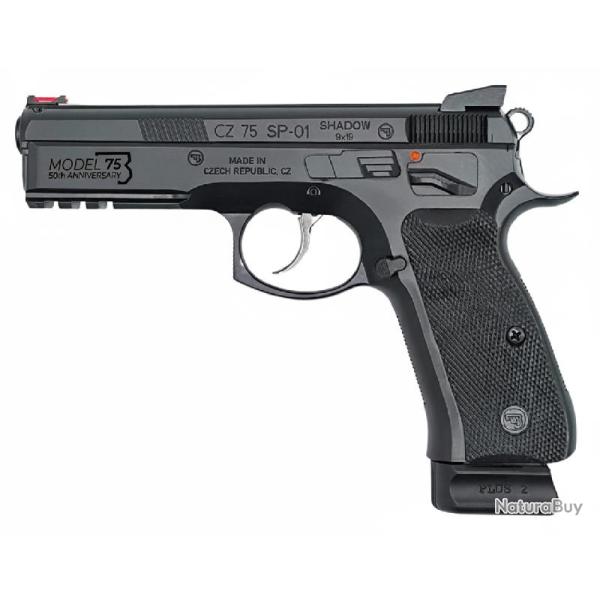 PISTOLET CZ 75 SP01 SHADOW 5OTH ANNIVERSARY NOIR 9X19