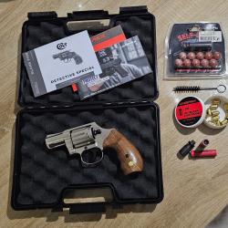 Revolver Alarme 380/9mm RK COLT DETECTIVE SPECIAL NICK BOIS UMAREX avec sa mallette