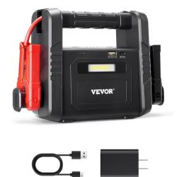 Booster batterie voiture 4000A avec c&acirc;bles de d&eacute;marrage, lumi&egrave;re LED, bo&icirc;te de d&eacute;marrage au lithium