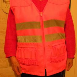 Gilet sans manche orange avec bandes réfléchissantes