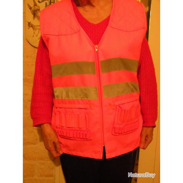 Gilet sans manche orange avec bandes rflchissantes