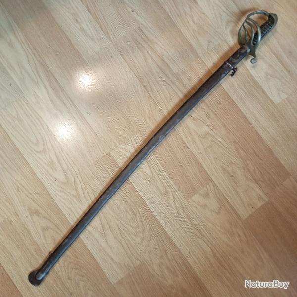 Rare sabre d'officier d'infanterie Mle 1882 mont avec lame courbe