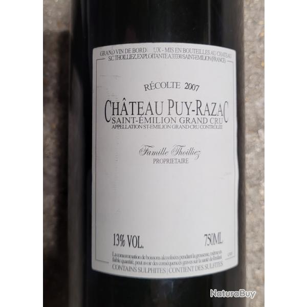 Chteau PUY-RAZAC SAINT-MILION GRAND CRU 2007