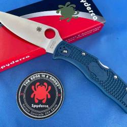 Couteau Spyderco Endela Lightweight Lame Acier CPM SPY27 Manche FRN Bleu Cobalt Japan SC243PCBL