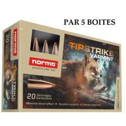 5 Boites de Balles Norma cal 222 Rem Tipstrike Varmint 55gr