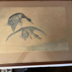 2 lithos encadrées signées et numérotées de Danchin