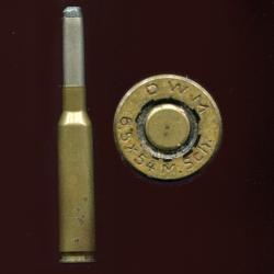 6.5 x 54 Mannlicher Schoenauer Grec - marquage : DWM 6.5x54 M.Sch. - balle nickel pointe plomb