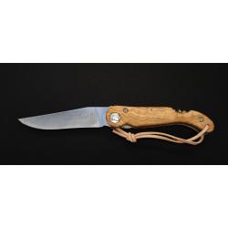 Couteau pliable Baroudeur Laguiole - Manche Bois d'Olivier , Lame Acier inoxydable