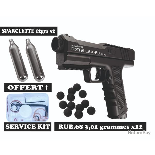 Pistolet Dfense Calibre .68 - Pistelle X-68 V2 - PACK PROMOTION
