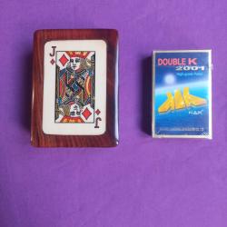 belle boite & coffret tout en bois pour des jeux de cartes ..