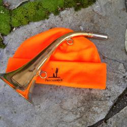 Idée Cadeau...Belle TROMPE  MILLIENS à pavillon ... 33 cm + Bonnet Percussion.