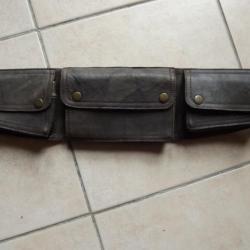 Superbe ceinture multipoches en cuir véritable NEUVE