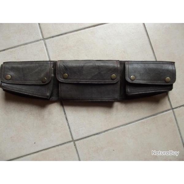 Superbe ceinture multipoches en cuir vritable NEUVE