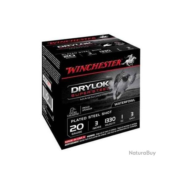 WINCHESTER Cartouches de chasse Drylok acier - par boite de 25  20  / 76  28g