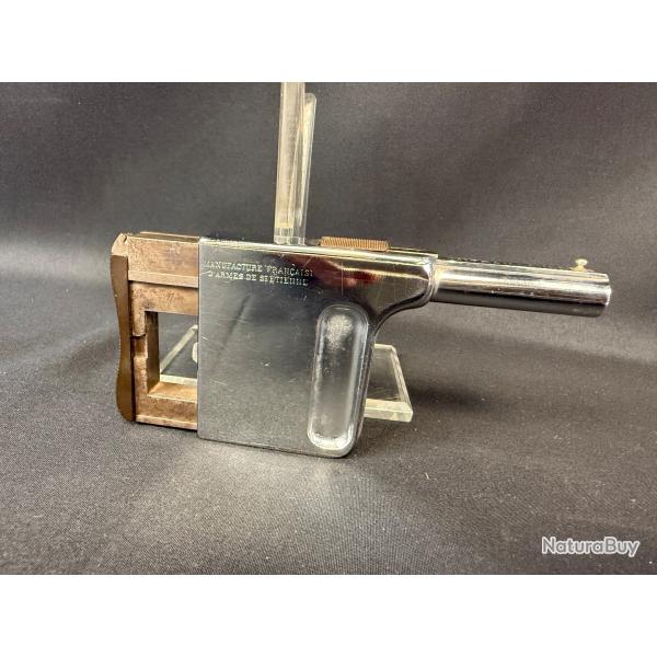 PISTOLET A RPTITION LE GAULOIS MITRAILLEUSE cal. 8mm    avec son etuit cuir