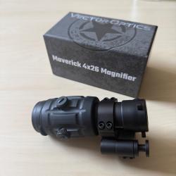 Grossisseur Optique VECTOR OPTICS 4x26 Maverick avec montage latéral rabattable Magnifier