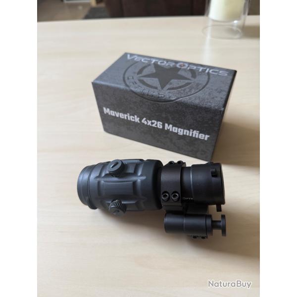 Grossisseur Optique VECTOR OPTICS 4x26 Maverick avec montage latral rabattable Magnifier