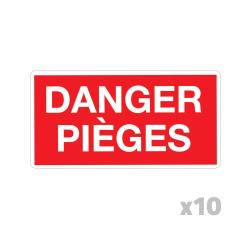 Lot de 10 Panneaux DANGER PI&Egrave;GES Akilux 26x20cm lot de 10