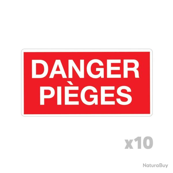 Lot de 10 Panneaux DANGER PI�GES Akilux 26x20cm lot de 10