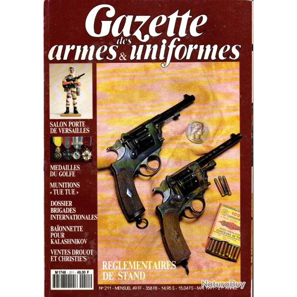 gazette des armes et uniformes 211, r�glementaire stand, galand tue tue part 2 munitions, m�dailles