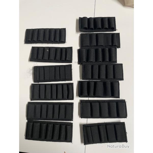 6 cartouchires Velcro calibre 12 Et 6 cartouchires  pour calibre 308