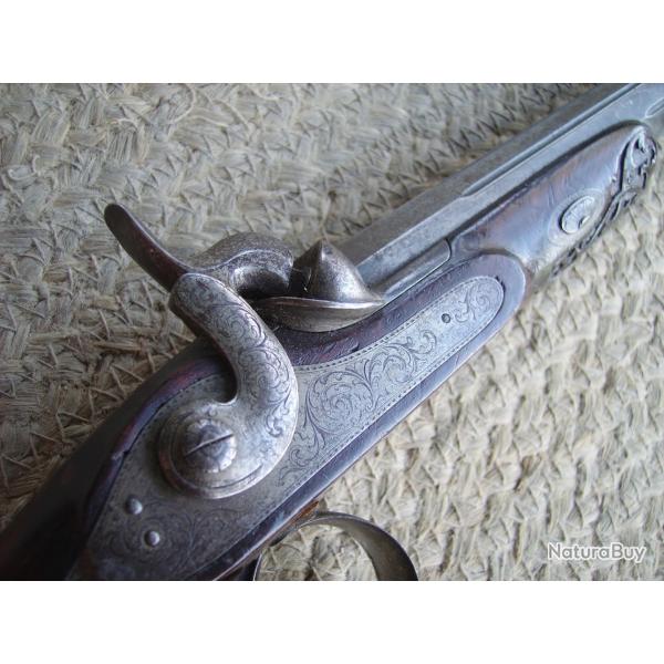 Pistolet de duel finement cisel Jules Campagnac Fils  Bordeaux