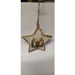 Suspension - BOULE DE NOEL - forme cerf en m&eacute;tal