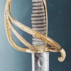 SABRE D'OFFICIER D'INFANTERIE FRANC MA&Ccedil;ON TYPE 1855 FABRICATION PRIV&Eacute;E ARTISAN PARISIEN - FRANCE SEC