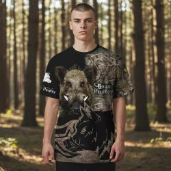 T-Shirt Chasse motif SANGLIER 3D taille et coloris au choix.......ENCHERE 1 EURO