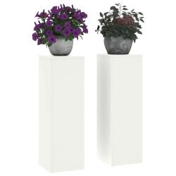 Supports de Plantes Pillar 2 pcs Blanc 24x24x75 cm Acier