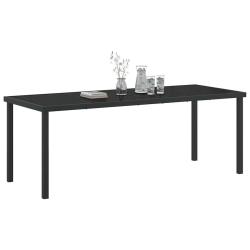 Table de Jardin Noir 200 x 80 x 73 cm M&eacute;tal