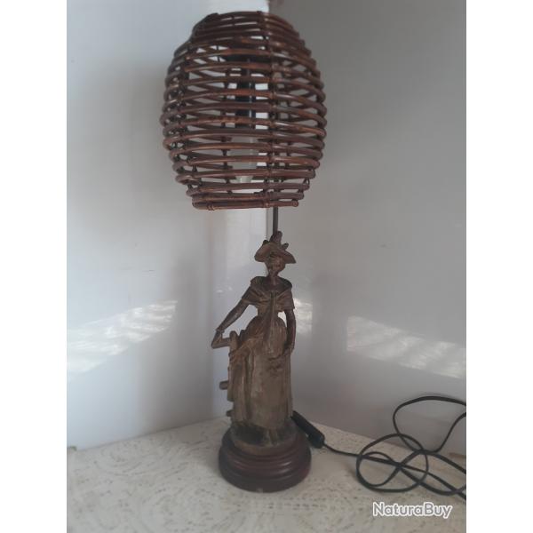 lampe de salon en rgule  patine mdaille  style 1900 d'aprs Emanuel Villanis  1858 _1914