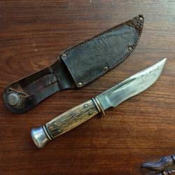 Superbe couteau de chasse Bowie Sabatier scout chasse vintage