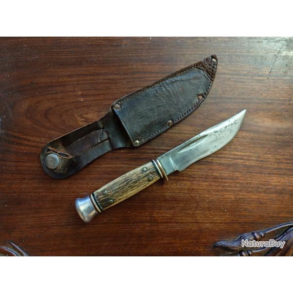 Superbe couteau de chasse Bowie Sabatier scout chasse vintage