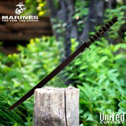 United Cutlery UC3157 - &Eacute;p&eacute;e de Combat USMC Blackout Tanto avec &Eacute;tui en Nylon