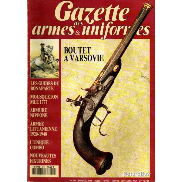 gazette des armes et uniformes 214 , armure nippone, arm�e lituanienne entre 1920 et 1940,