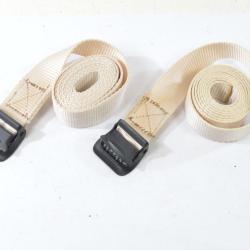 Lot deux sangles ceinture style militaire, toile sable. 140cm