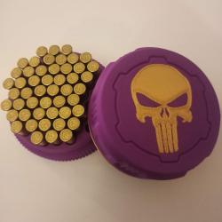 Boîte à munitions 22LR Fuchsia et dorée Punisher, capacité 55, CZ Feinwerkbau Walther Tikka Victrix