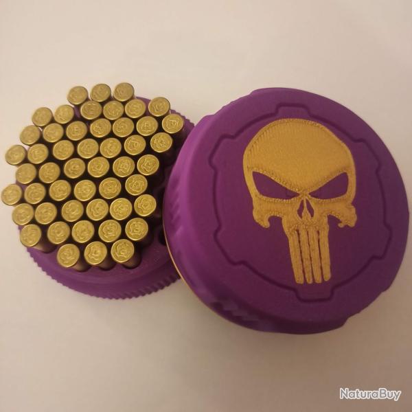 Bote  munitions 22LR Fuchsia et dore Punisher, capacit 55, CZ Feinwerkbau Walther Tikka Victrix